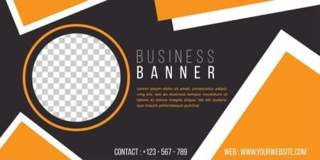 business-banner-template-simple-geometric-style-vector